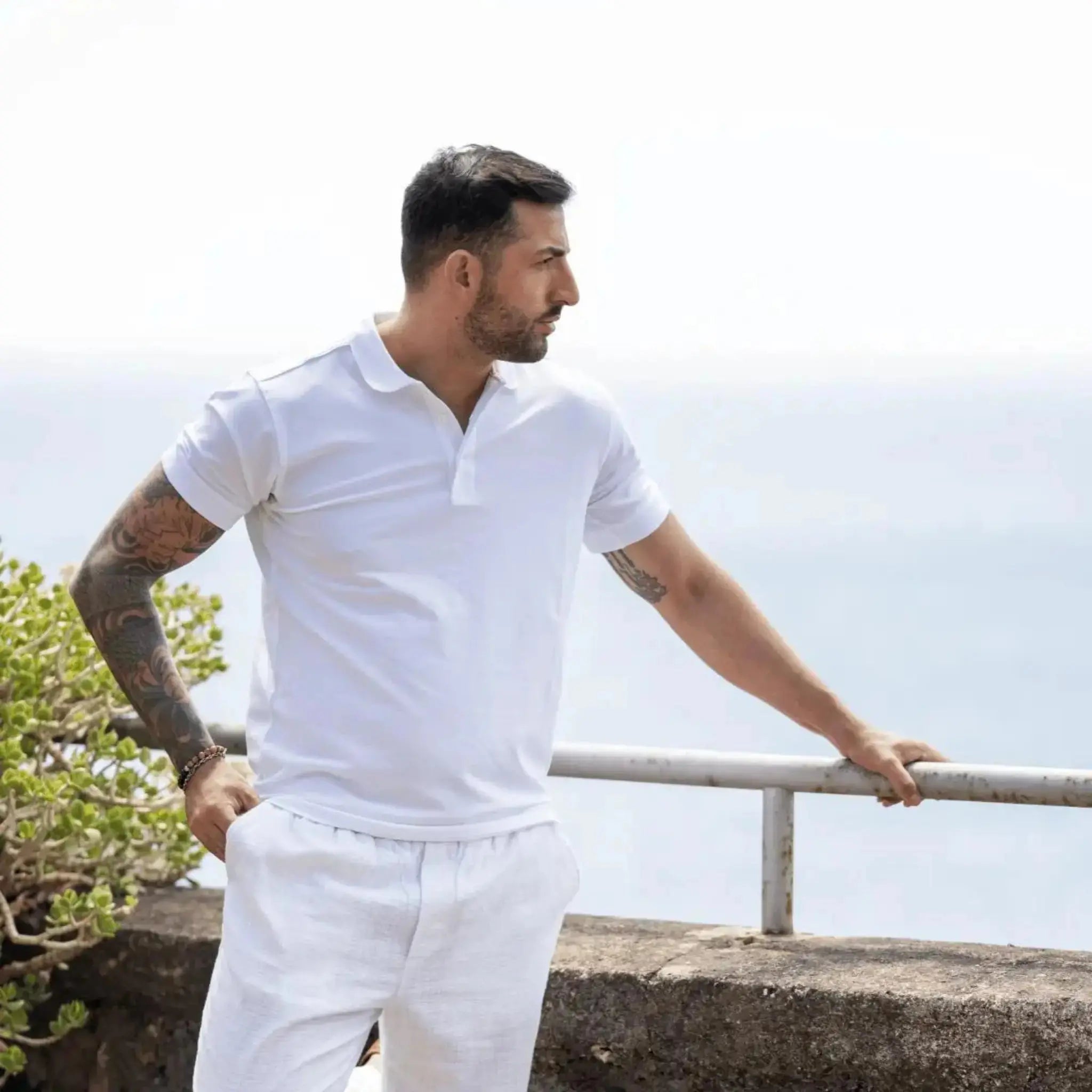 Ischia Polo Muscle Fit Bianca - Altaforma Milano