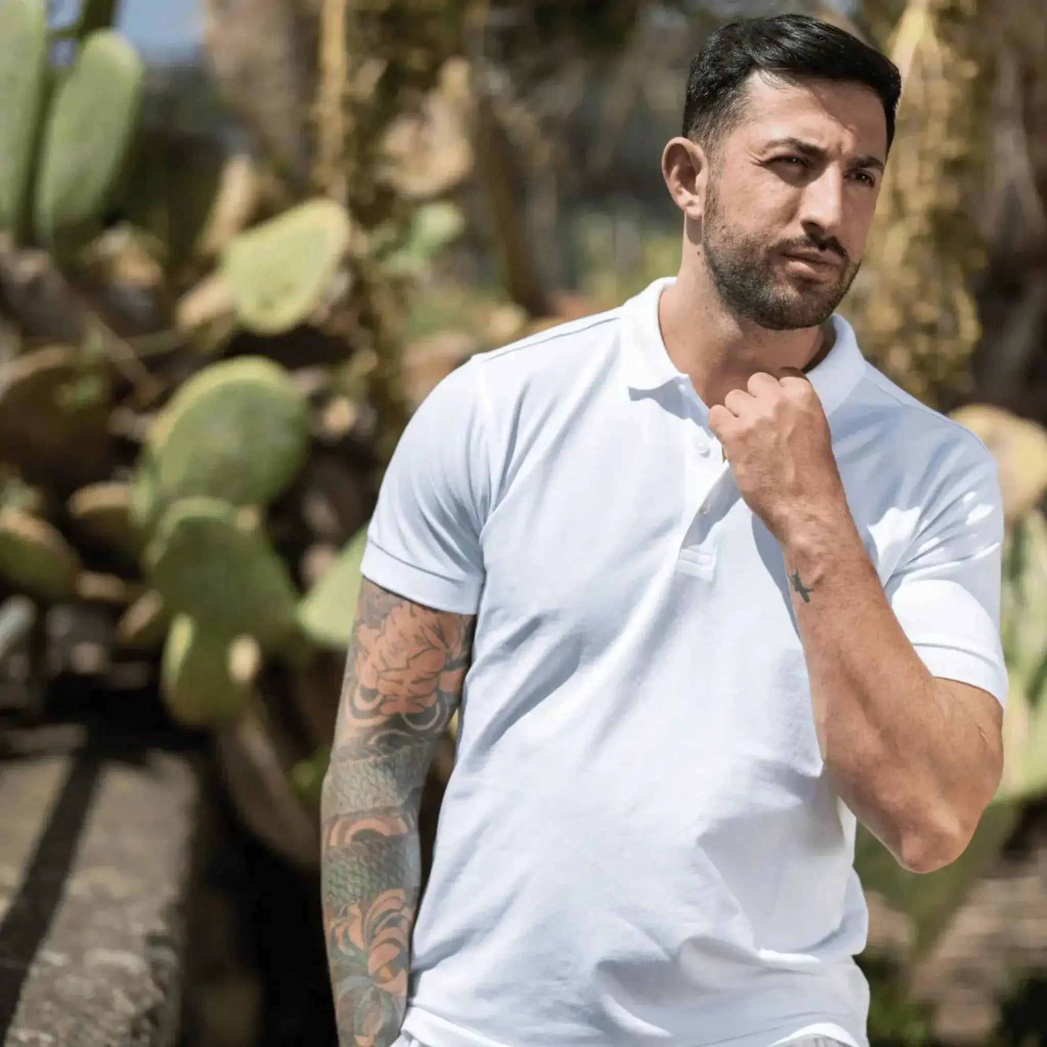 Ischia Polo Muscle Fit Bianca - Altaforma Milano