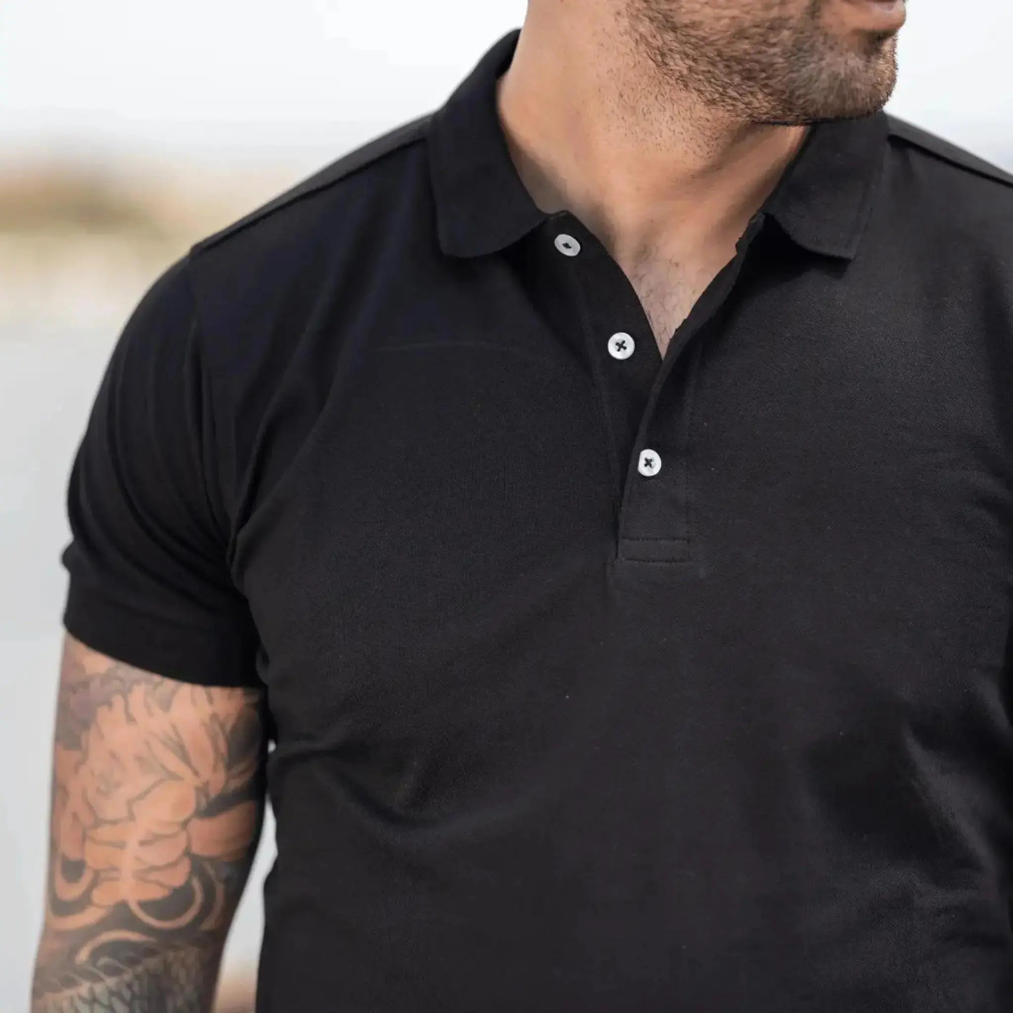 Procida Polo Muscle Fit Nera - Altaforma Milano