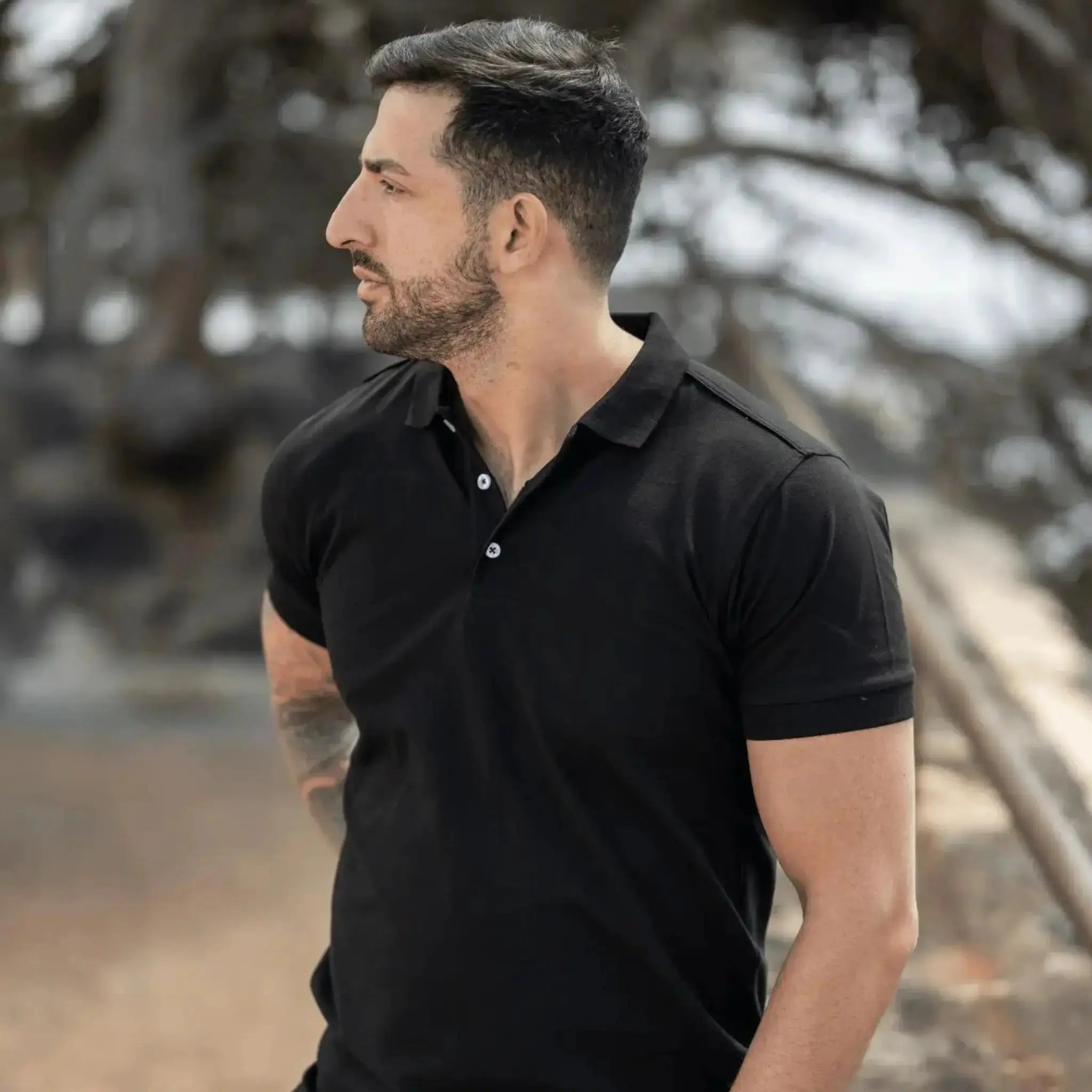 Procida Polo Muscle Fit Nera - Altaforma Milano