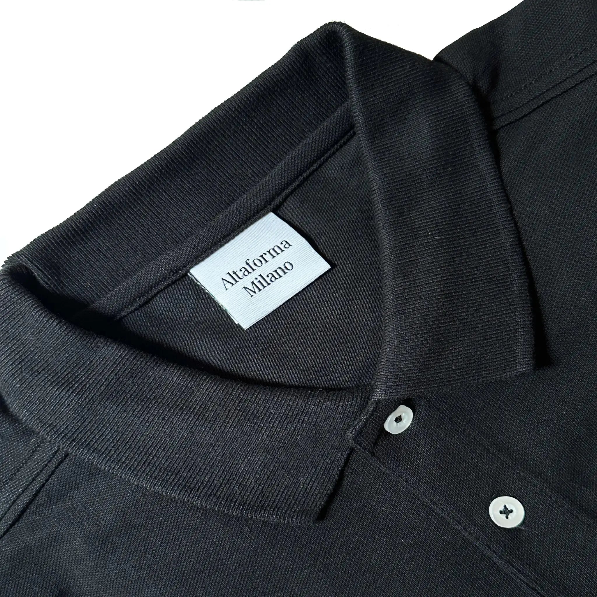 Procida Polo Muscle Fit Nera - Altaforma Milano