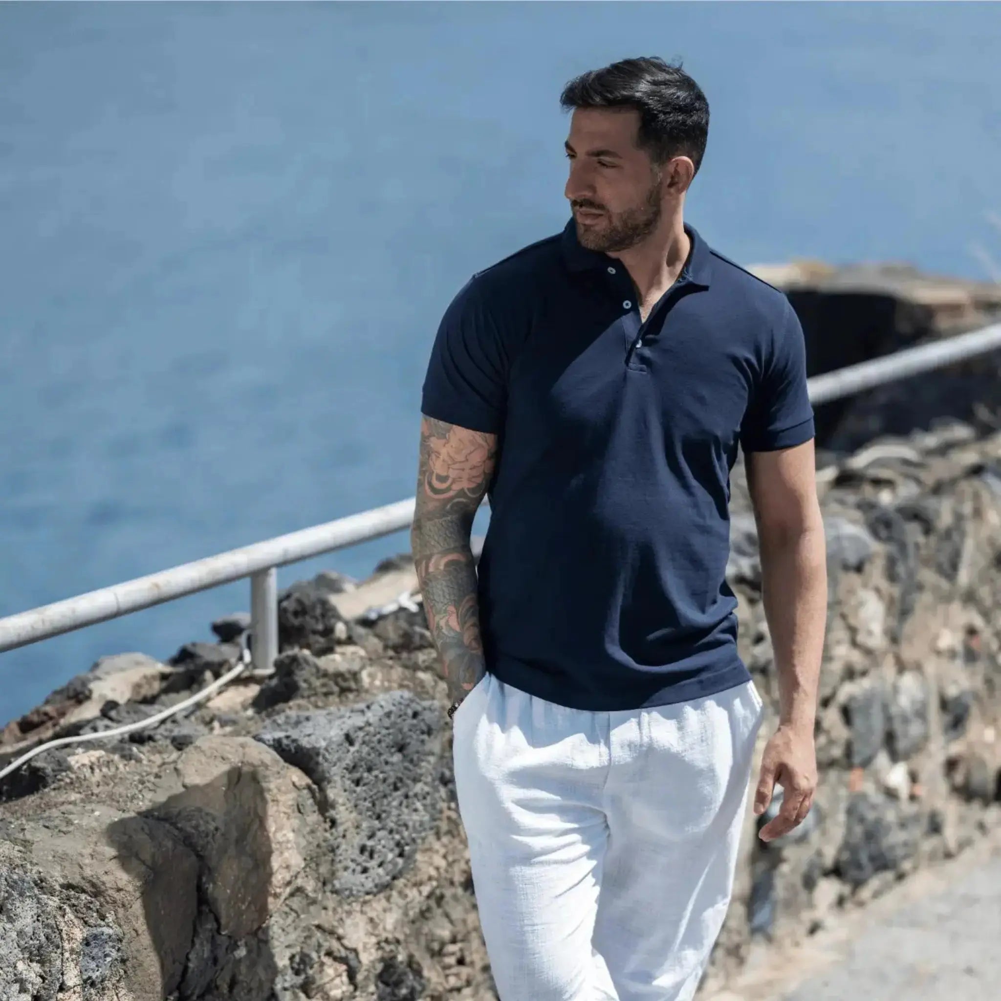 Sestriere Polo Muscle Fit Navy blu - Altaforma Milano