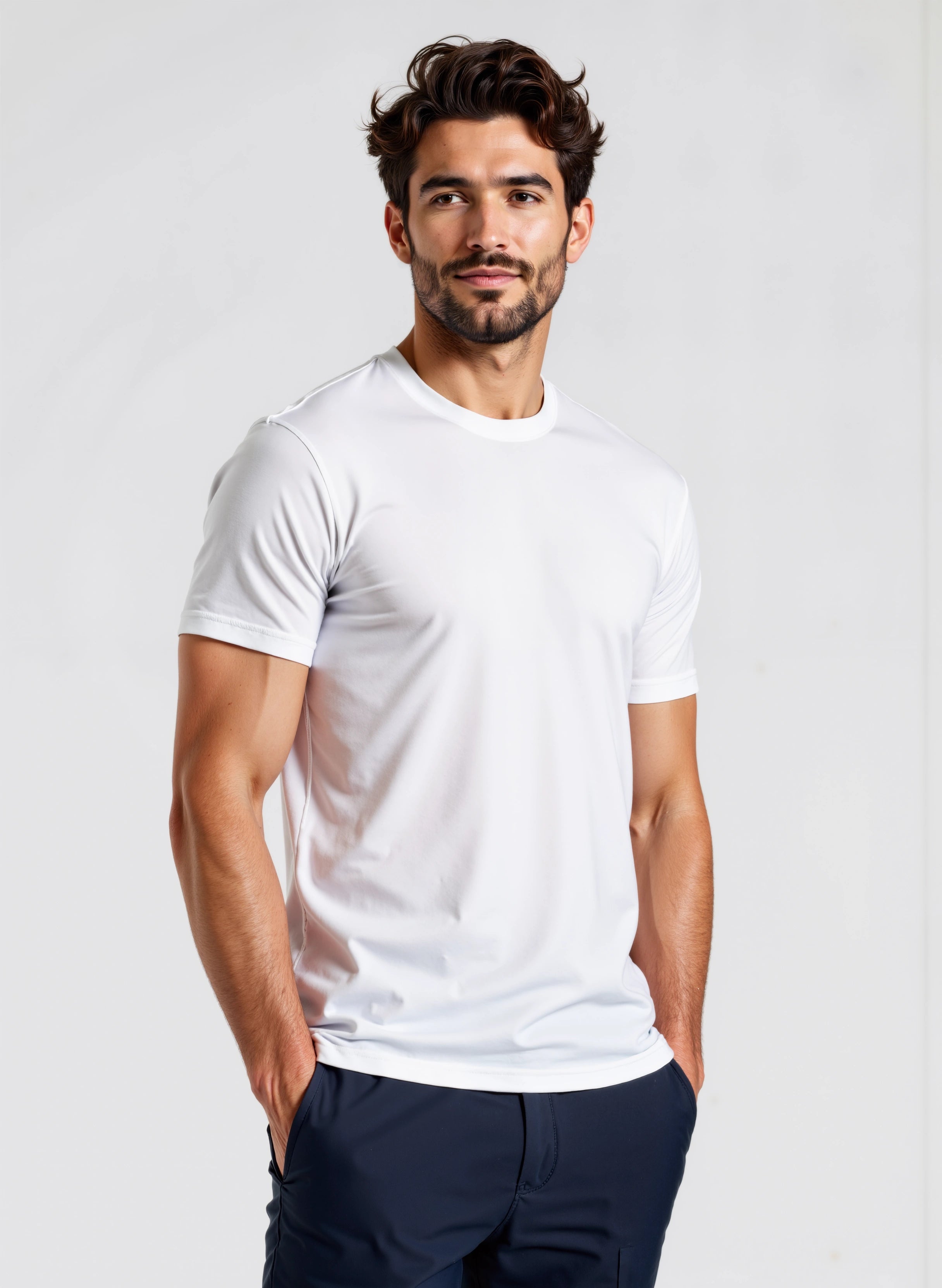 Maglia Magliette Bianche Uomo Attillate S
