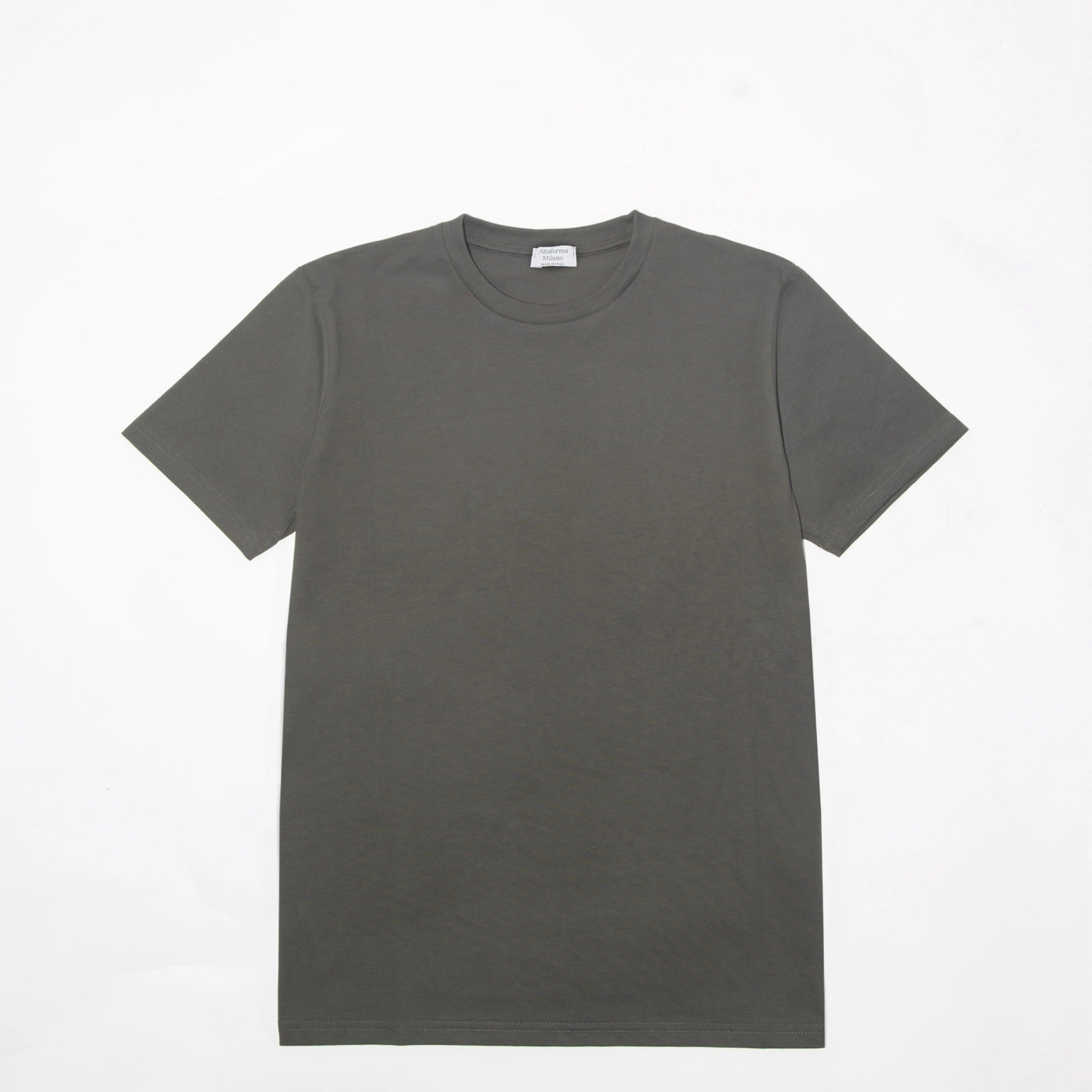 Ficerd Magliette Uomo Taglie Forti – 3 T-shirt Maniche Lunghe In Cotone, Scollo A U, Nero, Verde Militare, Grigio Chiaro (5XL)