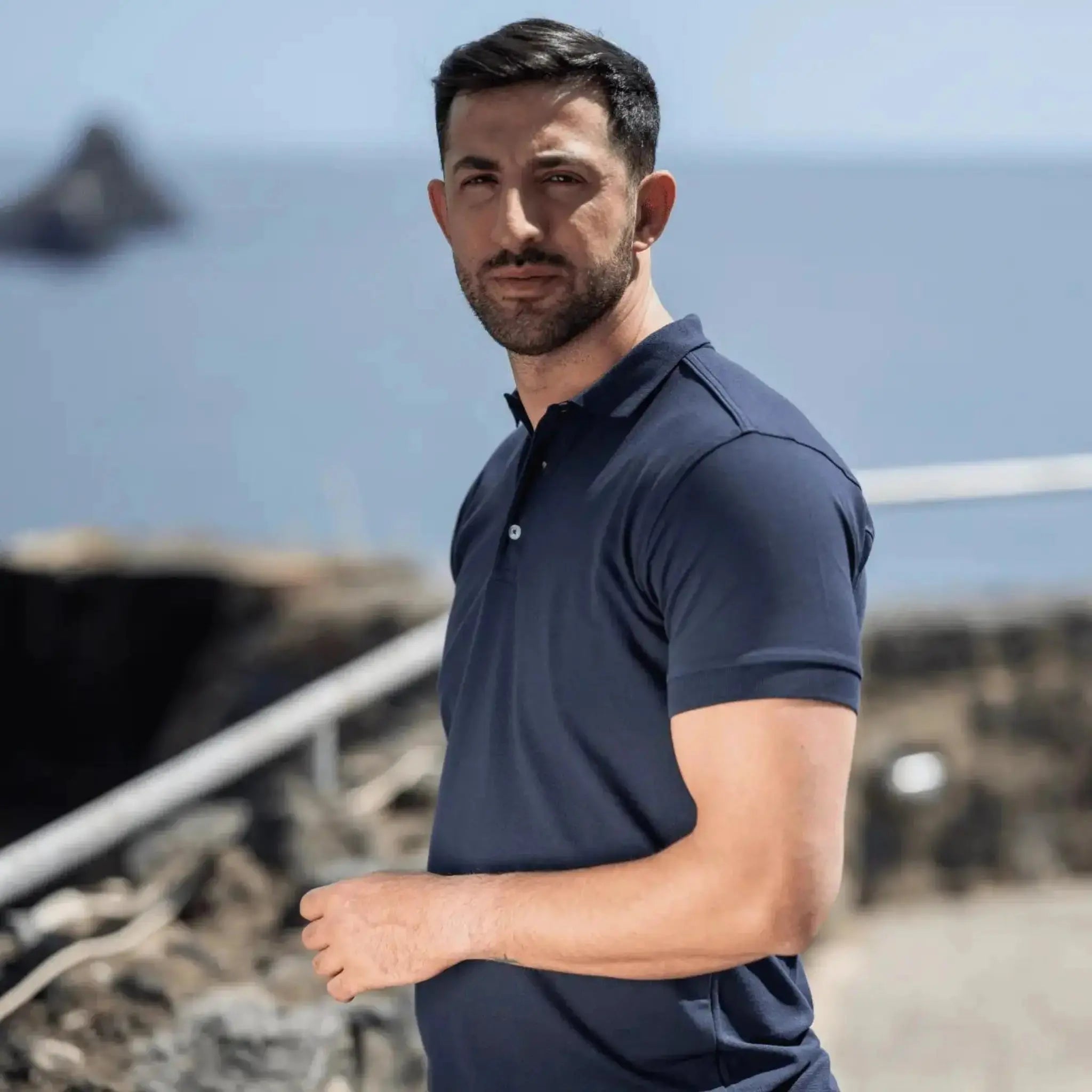 Sestriere Polo Muscle Fit Navy blu - Altaforma Milano