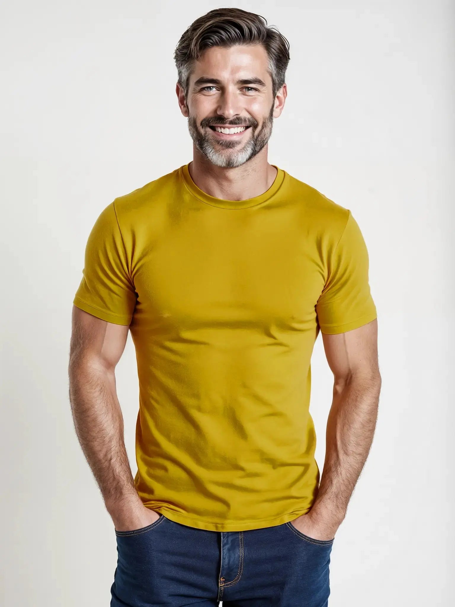 Sorrento Tshirt Muscle Fit Organico Giallo Senape - Altaforma Milano