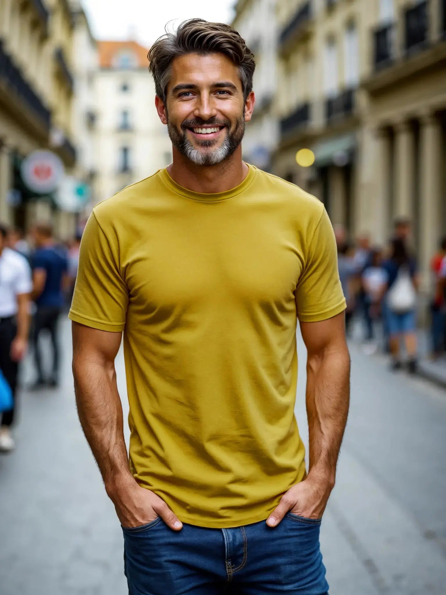 Sorrento Tshirt Muscle Fit Organico Giallo Senape - Altaforma Milano